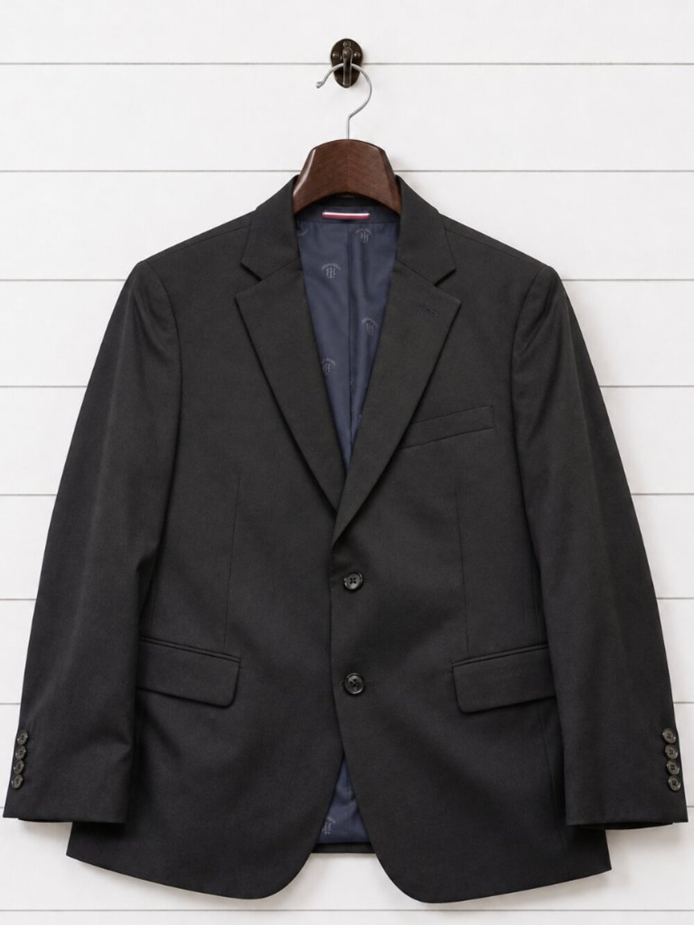 Tommy Hilfiger Men’s Black Wool Blend Stretch Blazer Sport Coat 40R